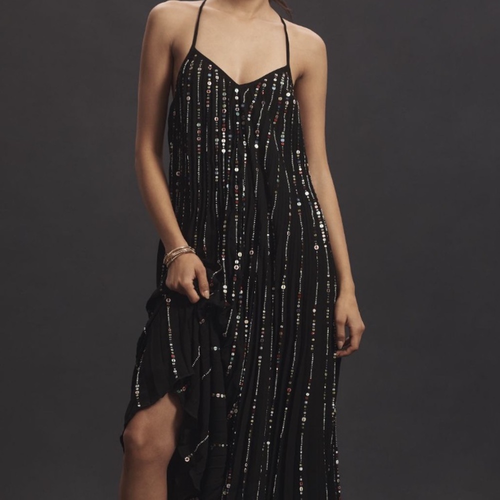 Farm Rio V-Neck Sequin Slip Dress